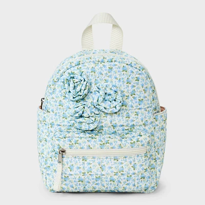 Girl Quilted Floral with Roette Mini Backpack - art cla