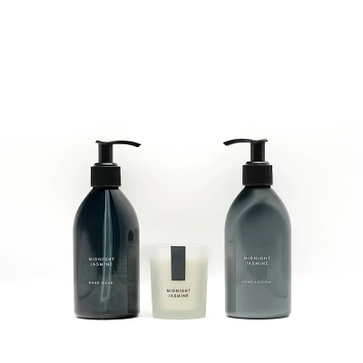 Landon Tyler Hand Care Gift Set with Midnight Jasmine Candle Hand Lotion and Wash