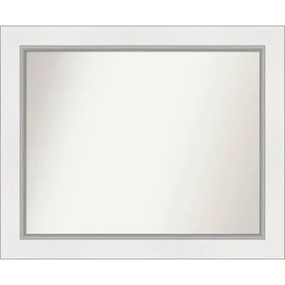 34 x 28 Non-Beveled Eva Bathroom Wall Mirror White - Amanti Art: Polystyrene Frame, Wall Mounted