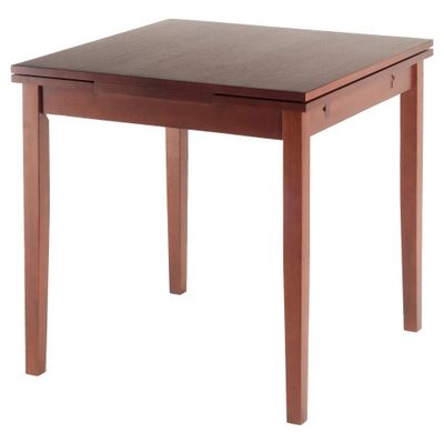 Pulman Extendable Dining Table Wood/Walnut - Winsome: Solid Beechwood, Mid-Century Modern, Seats 4