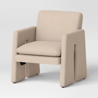 Safflower Sculptural Anywhere Chair  - Threshold: Neutral Upholstered Accent, Metal Frame