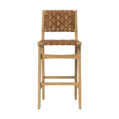 Ceylon Woven and Wood Barstool - Threshold: Rubberwood Frame