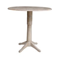 International Concepts  Alexandra Round Dual Pedestal Bar Height Dining Table with Leaves