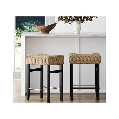 Nathan James Set of 2 Harvey Seagrass Counter Height Barstools