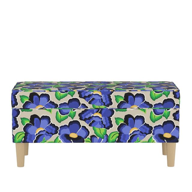 Skyline Furniture Storage bench in Carla Floral Blue
