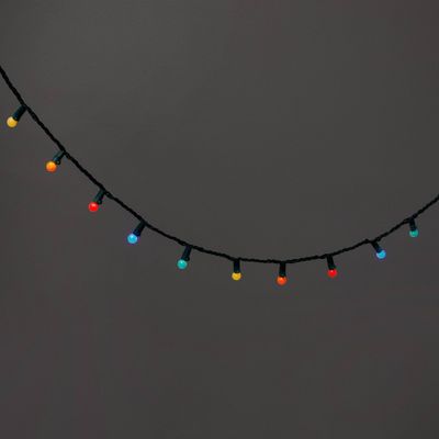 50ct LED Smooth Sphere Christmas String Lights with Green Wire