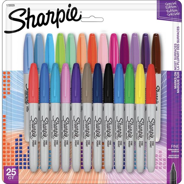 Sharpie 5ct Permanent Markers Fine Tip Stainless Steel Case Black