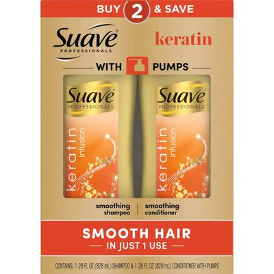 Suave Professionals Keratin Infusion Smoothing Shampoo and Conditioner - 56 fl oz