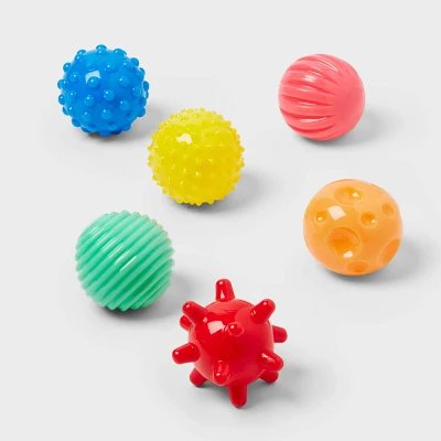6ct Textured Balls Party Favors - Spritz: Bouncy Stress Toys, Easter Egg Fillers, Kids Multi-Colored Party Fun