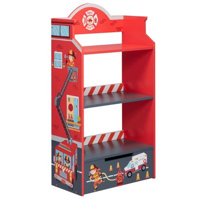 Little Firefighter Kids Bookshelf - Fantasy Fields by Teamson Kids