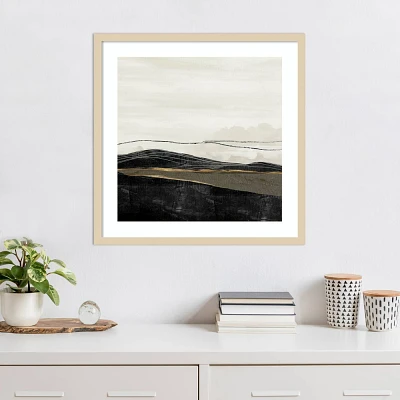 Amanti Art 25x25 Farm Land by PI Studio Wood Framed Wall Art Print: Modern Style, Acrylic Lithograph, Wire Mounted