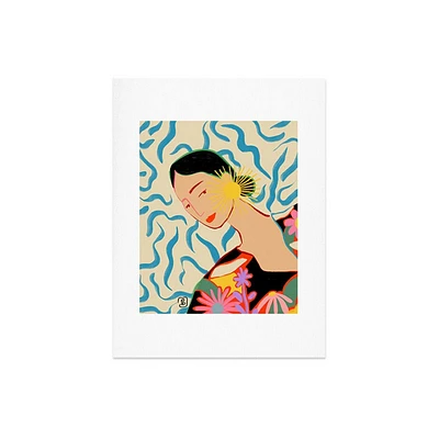 Deny Designs 18x24 Sandrapoliakov Smiling Woman and Sunshine Art Print: Matte, Cardstock Paper, Modern Decor