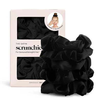 Kitsch Satin Sleep Scrunchies - 5pk - Black