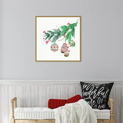 22 x 22 Christmas Morning Framed Wall Canvas - Amanti Art: PI Studio Seasonal Decor