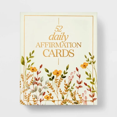 52ct Daily Affirmation Cards Set with Wooden Base - Threshold