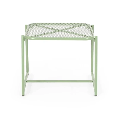 Christopher Knight Home Bucknell Outdoor High Side Table Iron Matte Green