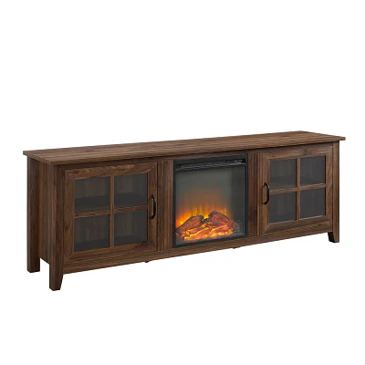 Tasi Transitional Farmhouse 70 Media Console with Electric Fireplace, Fits 80 TV - Saracina Home