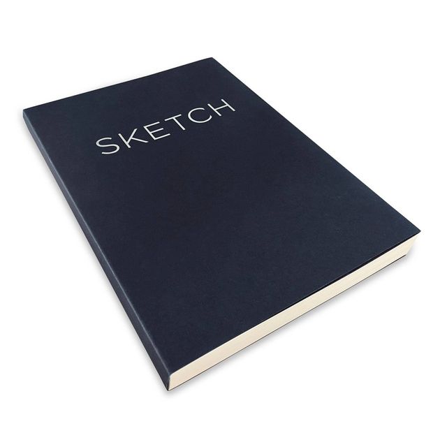 Blank Sketchbook 8x 11.41 Black- Piccadilly: Lay-Flat, Flexible Cover, 240 Pages, Multicolor, Plain Paper, All Ages