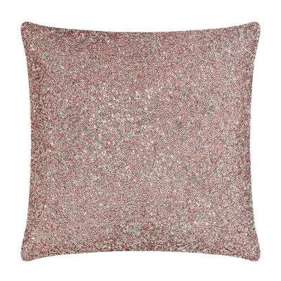 20x20 Oversize Luminous Allover Square Throw Pillow Pink - Sparkles Home: Velvet, Rhinestone, Luxury Decor