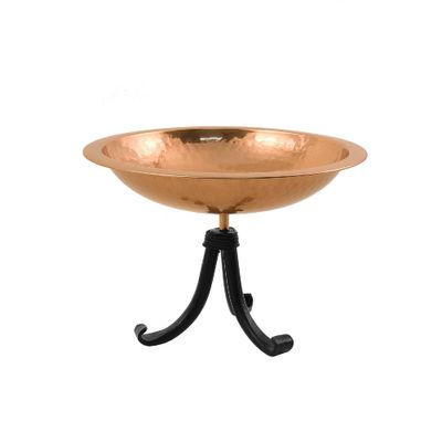 Achla Designs 9 Hammered Bird Bath with Tripod Stand Copper Plated: Weather-Resistant, No Assembly Required