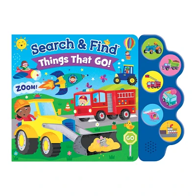 Search & Find: Things That Go (6-Button Sound Book) - by Kidsbooks Publishing (Board Book)