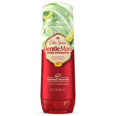 Old Spice Super Hydration Body Wash GentleMans Blend for Deep Cleaning and 24/7 Renewing Moisture - Cucumber & Avocado Oil - 20 fl oz