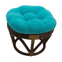 Rattan Ottoman with Micro Suede Cushion - International Caravan: Assembly