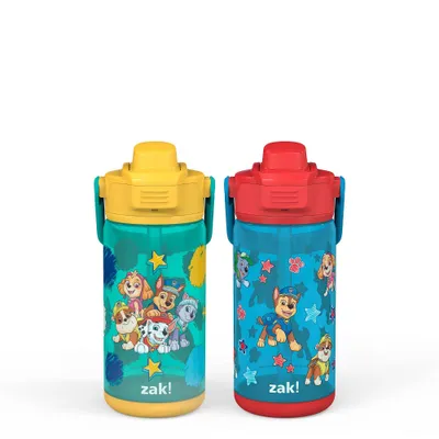 Zak Designs 16oz Plastic Kids Water Bottle with Bumper and Antimicrobial Spout PAW Patrol