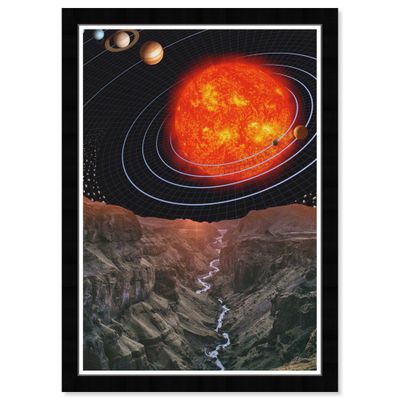 15 x 21 Solar System View Astronomy and Space Framed Art Print - Wynwood Studio: Modern Decor, Vertical Orientation, Black Frame