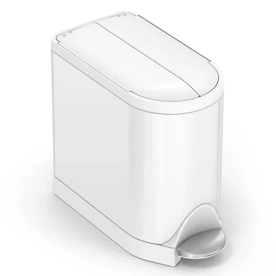 simplehuman 10L Butterfly Lid Bathroom Step Trash Can  Steel