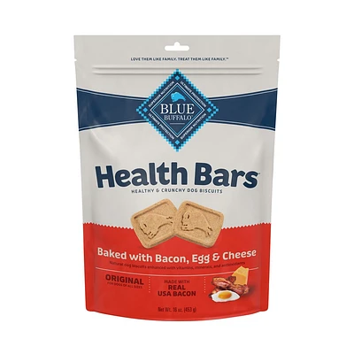 Blue Buffalo Health Bars Natural Crunchy Dog Treats Biscuits with Bacon, Egg & Cheese Flavor - 16oz