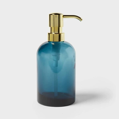 Colored Glass Soap Pump Blue - Threshold