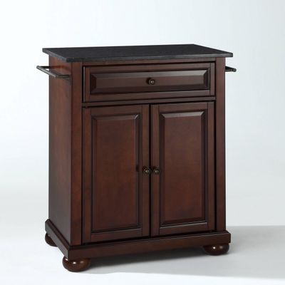 Alexandria Black Granite Top Portable Kitchen Island/Cart