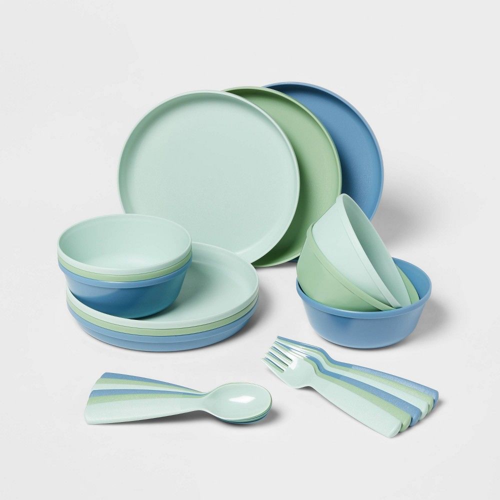Plastic Dinnerware Dinnerware Set Target 16pc Plastic Dishware Set Blue  Room Essentials™: Dinnerware