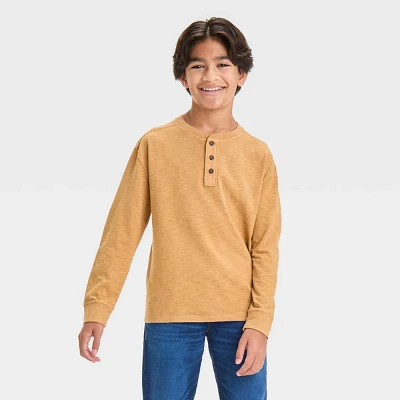 Boy Long Sleeve Relaxed Fit Henley Shirt