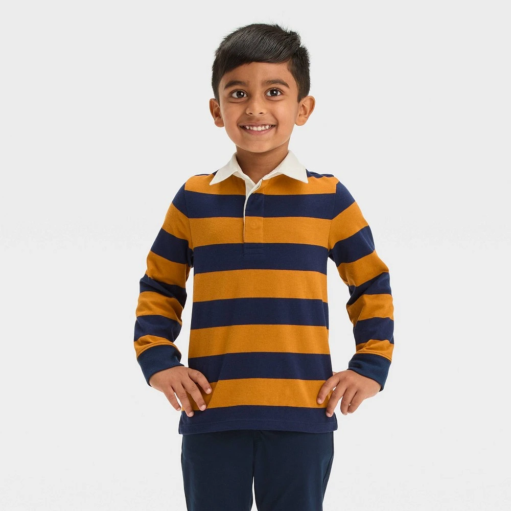 Toddler Boy Long Sleeve Striped Rugby Shirt