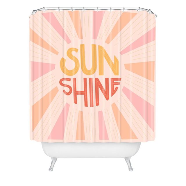 Lyman Creative Co. Sunshine Hand Lettering Shower Curtain Pink - Deny Designs