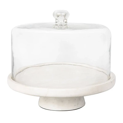 Godinger Silver Marble Footed Cake Stand With Dome