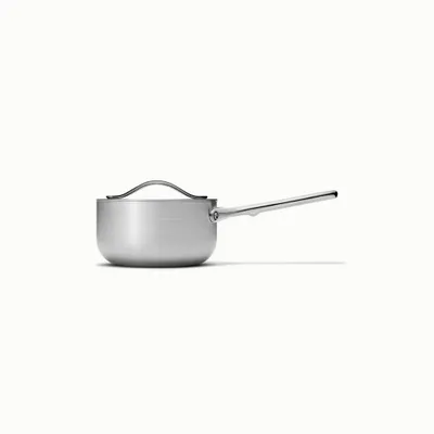 Caraway Home 1.75qt Stainless Steel Mini Sauce Pan with Lid: Small Saucepan, Gas & Electric Compatible, Hand Wash