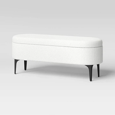 Storage Bench with Metal Legs Cream Boucle (KD) - Threshold