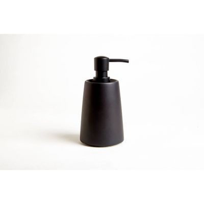 Crater Soap Dispenser Black - Moda at Home: Ceramic Hand Wash Pump, Bathroom Accessory, 13.5oz Capacity