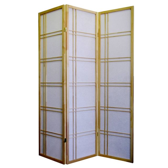 Ore International Girard 3 Panel Room Divider : Hardwood Privacy Screen, No Assembly Required