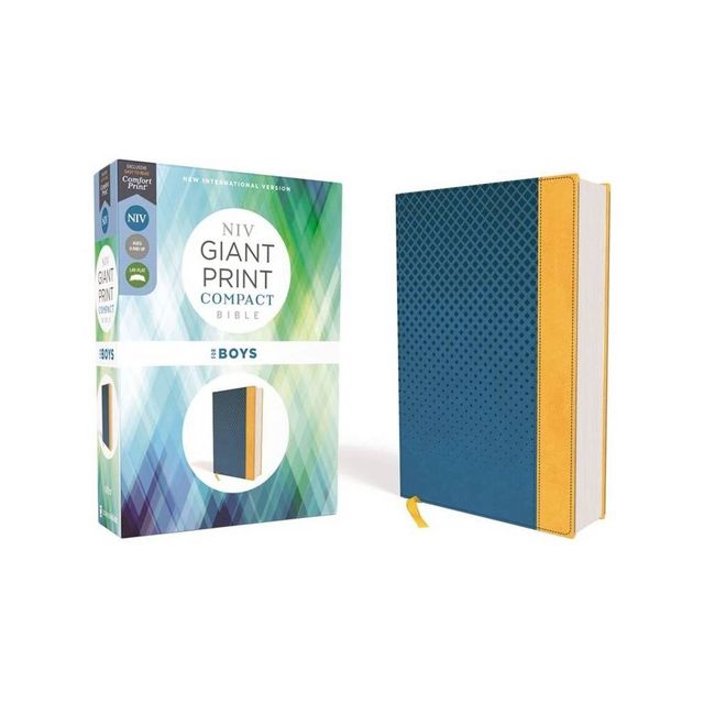 Niv, Giant Print Compact Bible for Boys, Leathersoft, Blue, Red Letter Edition, Comfort Print - Large Print by Zondervan (Leather Bound)