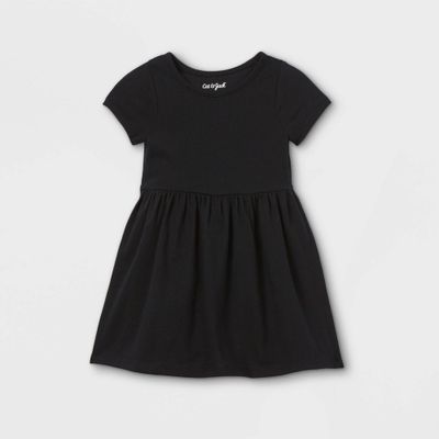 Toddler Girls Solid Knit Short Sleeve Dress