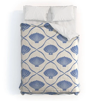 Deny Designs Full/Queen thespacehouse Coastal Ocean Blue Seashells Comforter and Sham Set