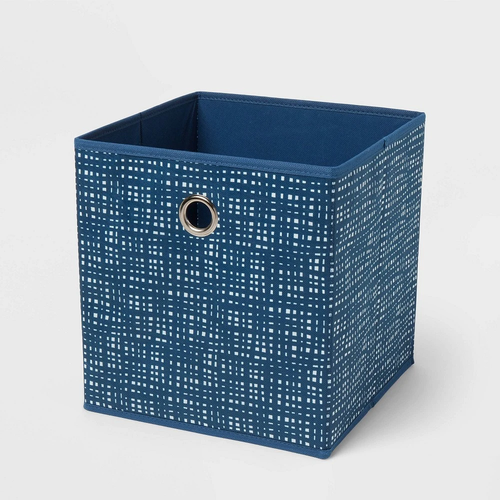 11 Fabric Bin Galaxy Blue Geometric - Room Essentials