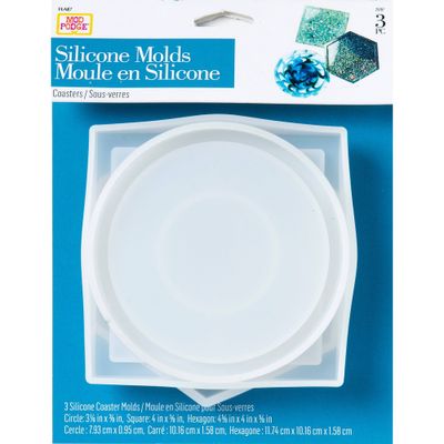 Mod Podge 3pc Silicone Molds Coasters: Resin Craft Kit for DIY Art Projects