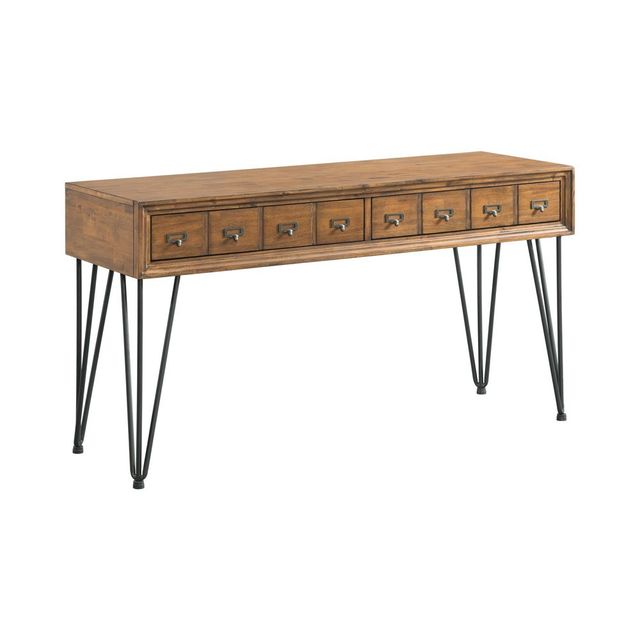 Tanner Sofa Table Light Walnut - Picket House Furnishings: Storage, Hairpin Legs, Apothecary Drawers