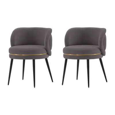 Manhattan Comfort Modern Kaya Pleated Velvet Dining Chair in Mint Green - Set of 2