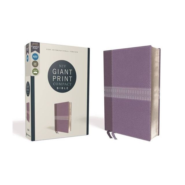 Niv, Giant Print Compact Bible, Leathersoft, Purple, Red Letter Edition, Comfort Print - Large Print by Zondervan (Leather Bound)